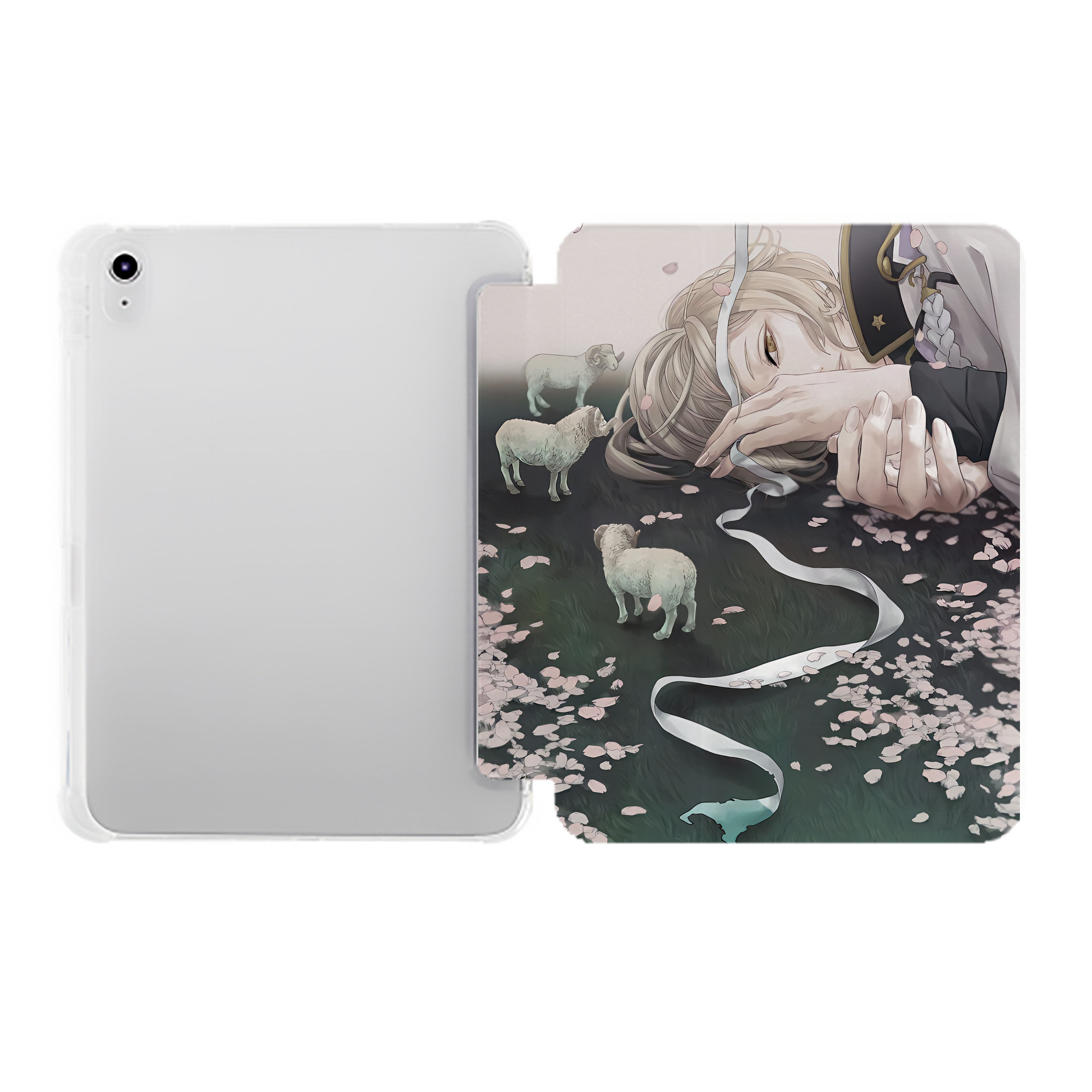 （画像用） 刀剣乱舞 Touken Ranbu IPad ケース ペン収納付き 三つ折りスタンド PUレザー×シリコン 対応機種9.5/10.5/10.9インチ